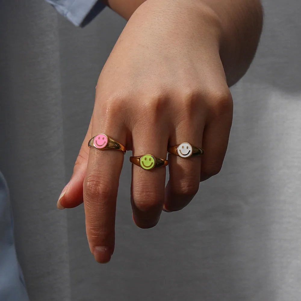 Women Smiley Face Rings