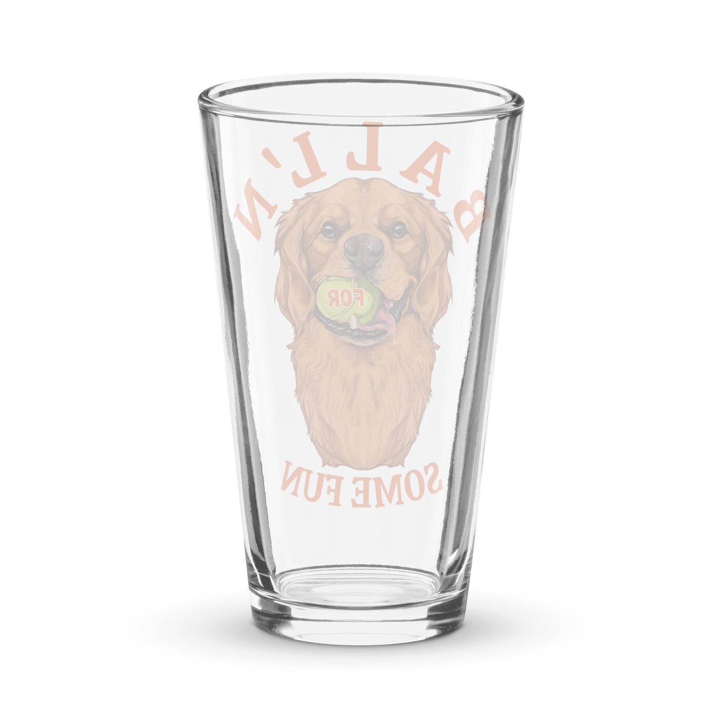 Ball'N Golden Retriever - Shaker pint glass