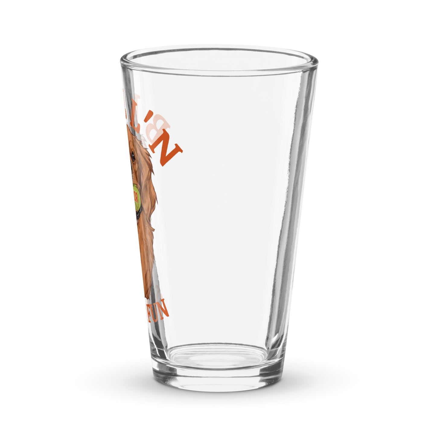 Ball'N Golden Retriever - Shaker pint glass