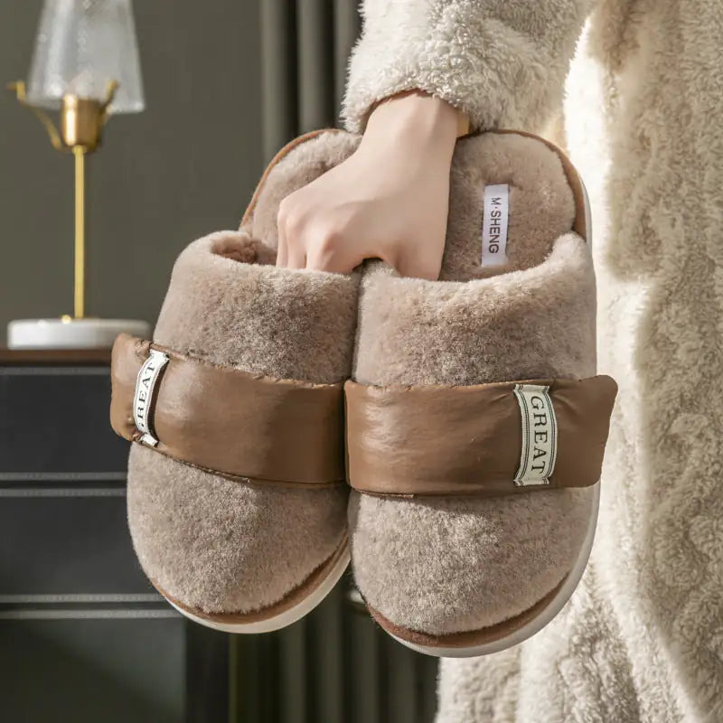 Warm Cotton Autumn And Winter Indoor Home Slipper