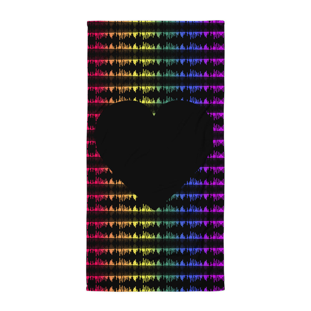 Neon Love Black Equalizer Towel