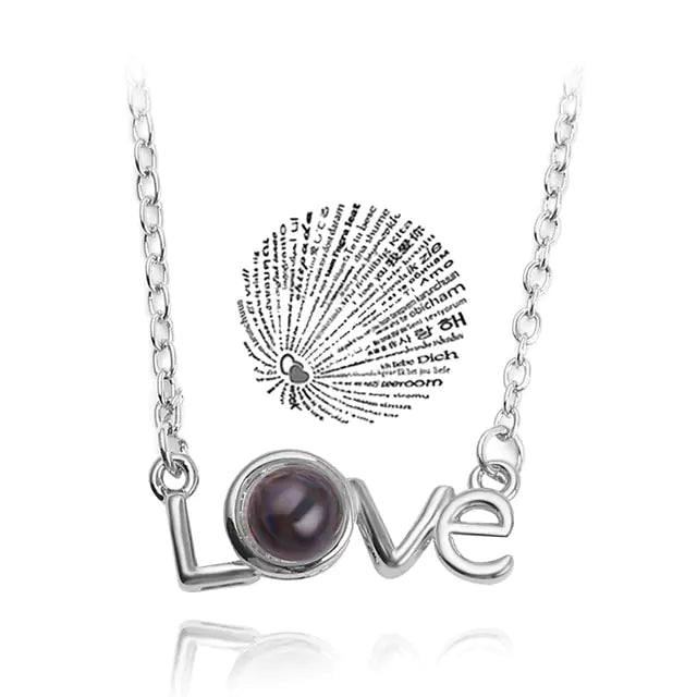 Projection 100 Languages "I Love You"  Pendant Necklace