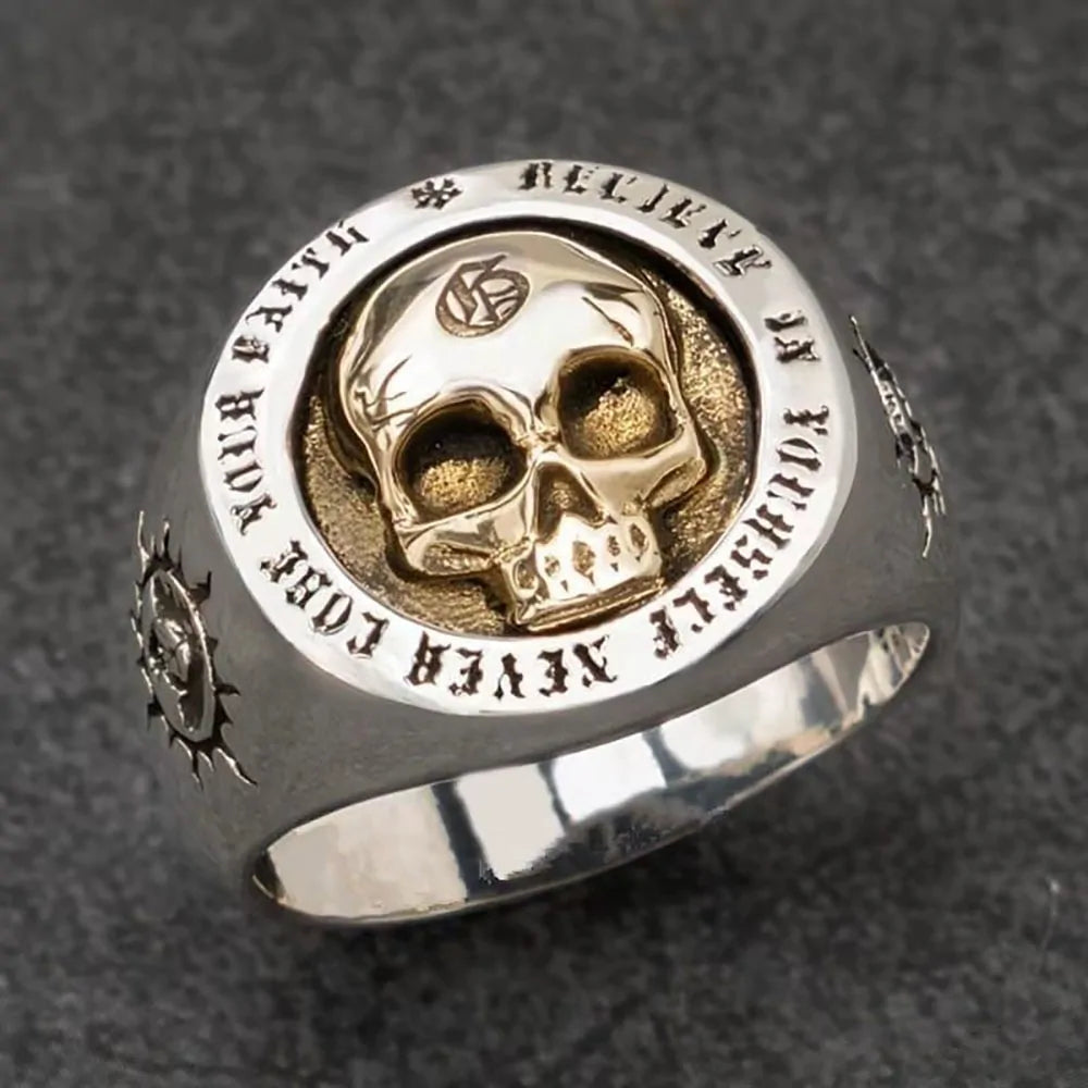 Men Vintage Domineering Hip-hop/Punk Rock Skull Rings