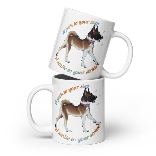 A Pep To Your Stride White glossy mug