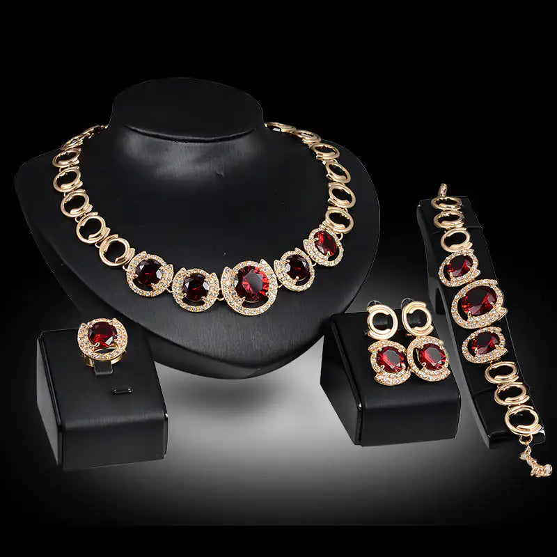 Woman Gold Indian Bridal Jewelry Set