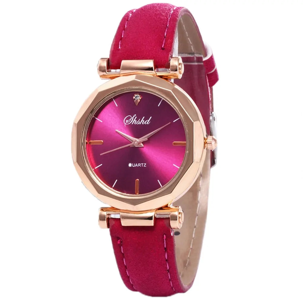 Women Fashion Leather Casual Watch