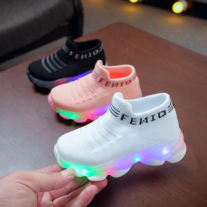 LED Luminous Mesh Sneakers For Kids